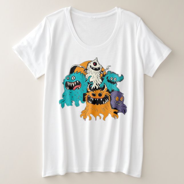Halloween/Monster/October/Fall  Plus Size T-Shirt (Design Front)