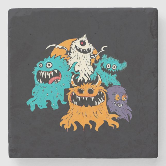 Halloween/Monster/October/Fall  Stone Coaster (Front)