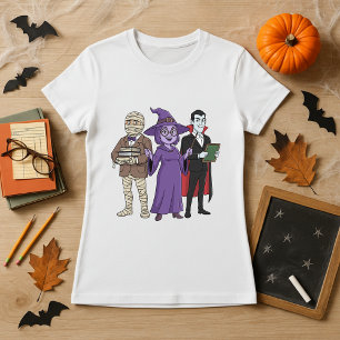 Halloween Monster Teacher Squad Teachers Staff T-Shirt