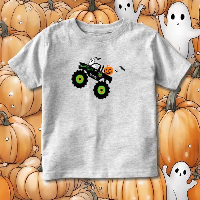 Halloween Monster Truck Add Name Toddler T-shirt (Creator Uploaded)
