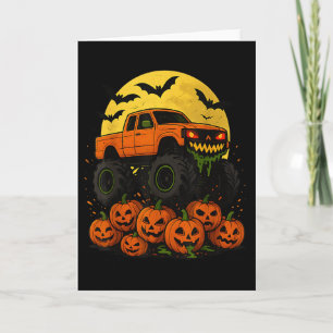Halloween Monster Truck Crushing Pumpkins  Card