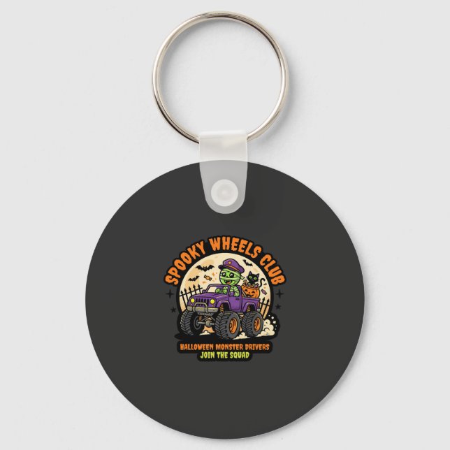 Halloween Monster Truck Night Key Ring (Front)