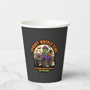 Halloween Monster Truck Night Paper Cups
