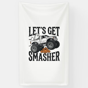 Halloween Monster Truck Smasher Vintage Shirt Desi Banner