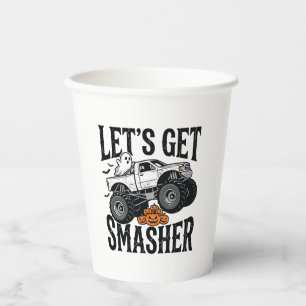 Halloween Monster Truck Smasher Vintage Shirt Desi Paper Cups