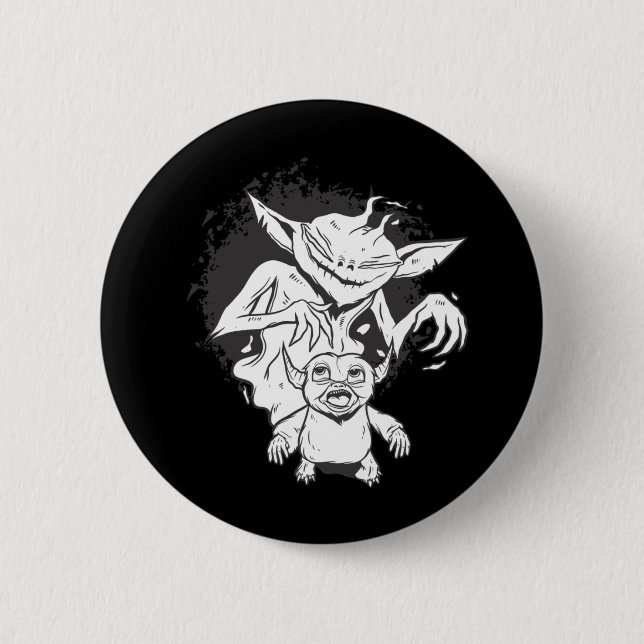 Halloween Monster with Creepy Creature Design 6 Cm Round Badge (Front)