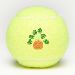 Halloween Monstera Plant in Pumpkin Tennis Balls