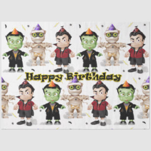 Halloween Monsters Kids Birthday Tissue Paper