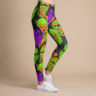 Halloween Monsters Leggings Yoga Pants for women