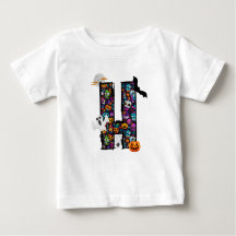 Halloween monsters letter H baby t-shirt