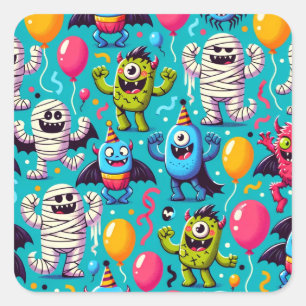 Halloween Monsters' Masquerade #1 Square Sticker
