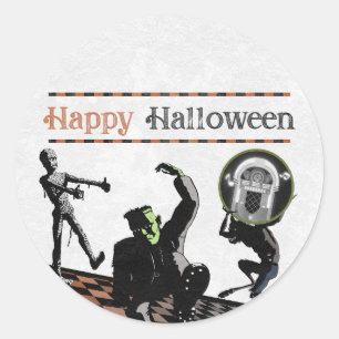 Halloween Monsters Monster Bash Costume Party Classic Round Sticker