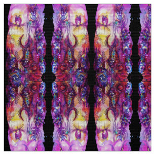 HALLOWEEN MONSTERS / ORC WAR Red Purple Fantasy Fabric