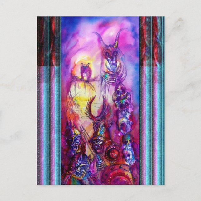 HALLOWEEN MONSTERS / ORK WAR Fantasy Postcard (Front)