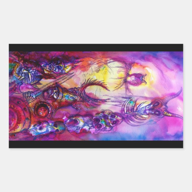 HALLOWEEN MONSTERS / ORK WAR Fantasy Rectangular Sticker (Front)