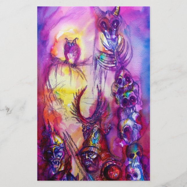 HALLOWEEN MONSTERS / ORK WAR Fantasy Stationery (Front)