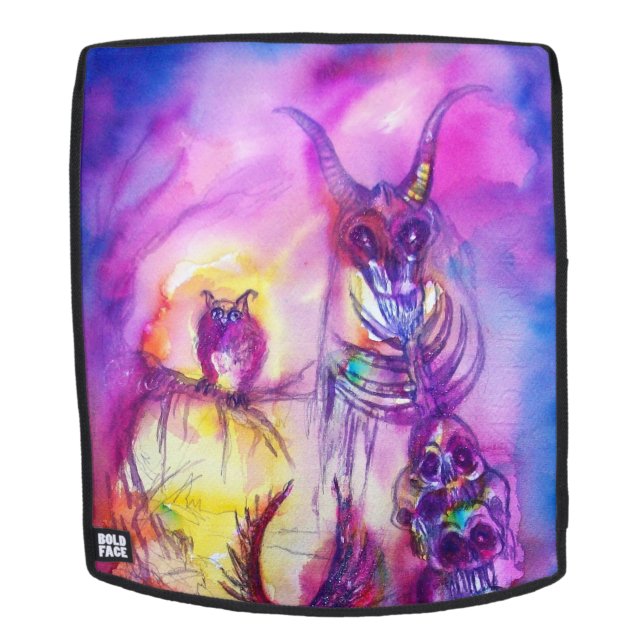 HALLOWEEN MONSTERS / ORK WAR Purple Fantasy Backpack (Removable Face)