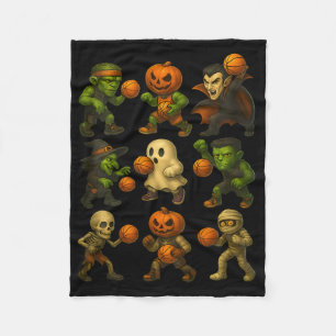 Halloween Monsters Playing Sketll Funny Costume 1 Fleece Blanket