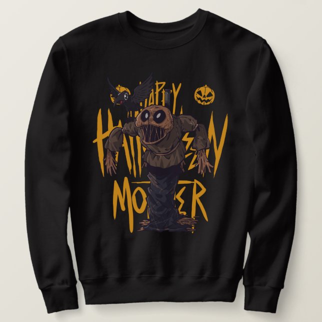 Halloween Monsters Scarecrow Sweatshirt (Design Front)