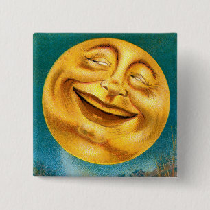 Halloween Moon 15 Cm Square Badge