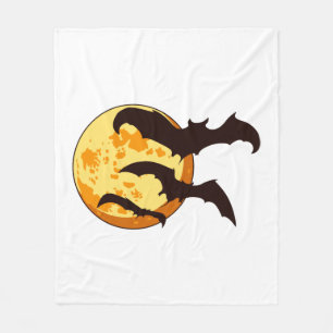 Halloween Moon & Bats Fleece Blanket