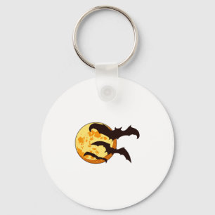Halloween Moon & Bats Key Ring