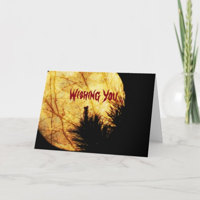 Halloween Moon Birthday Card (Front)