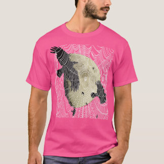 Halloween Moon Crows And Cobweb T-Shirt