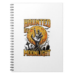Halloween Moon Graveyard Vintage Engraving Shirt_1 Notebook