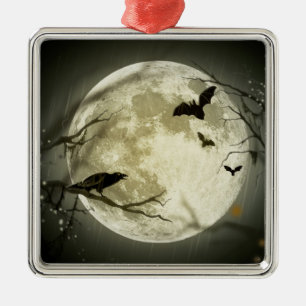 Halloween Moon Metal Tree Decoration