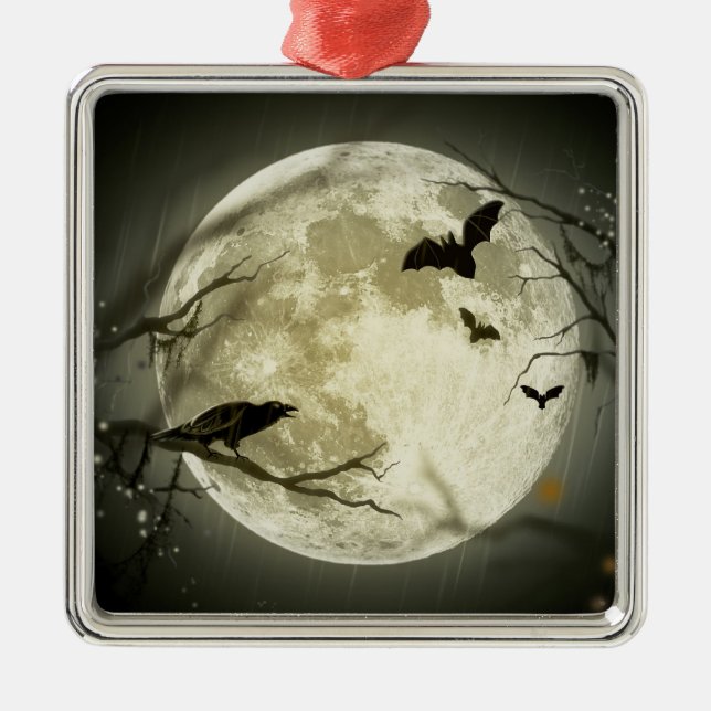 Halloween Moon Metal Tree Decoration (Front)