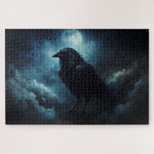 Halloween Moon Spooky Crows Jigsaw Puzzle