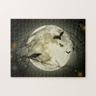 Halloween Moon Spooky Crows Jigsaw Puzzle