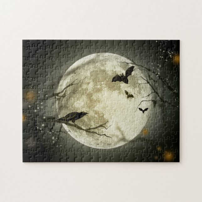 Halloween Moon Spooky Crows Jigsaw Puzzle (Horizontal)