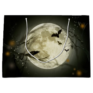 Halloween Moon Spooky Crows Large Gift Bag