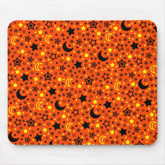 Halloween Moon & Stars Mouse Pad (Front)