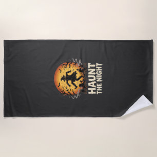 Halloween Moon Trickster Night Beach Towel