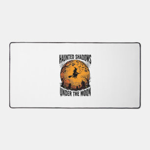 Halloween Moon Witch Vintage Spooky Night Shirt_1 Desk Mat