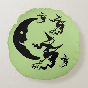 Halloween Moon & Witches & Ghosts BOO! Pillow