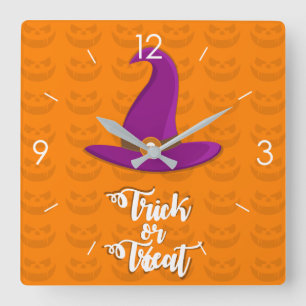 Halloween Moonlight Haunted House Square Wall Cloc Clock
