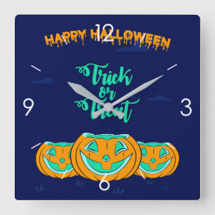 Halloween Moonlight Haunted House Square Wall Cloc Square Wall Clock