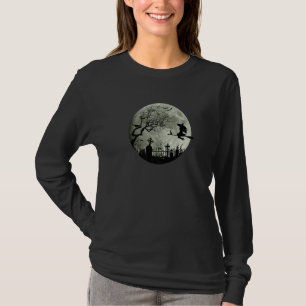 Halloween Moonlight Witch Flying Broomstick Bats G T-Shirt