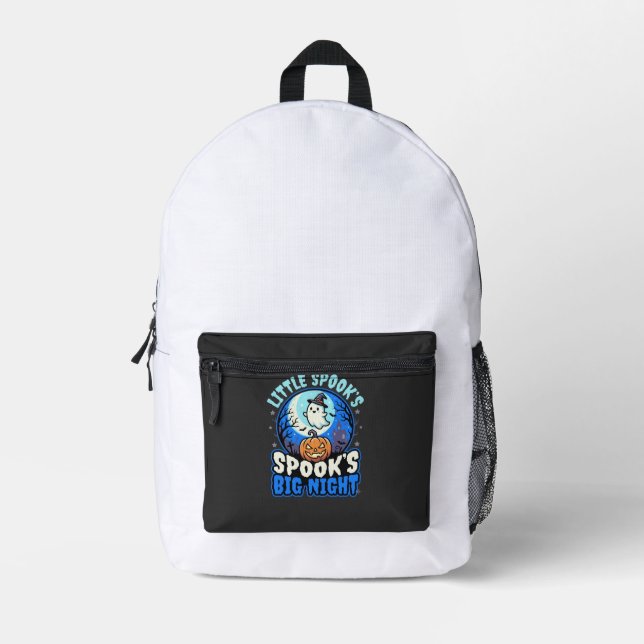 Halloween Moonlit Baby Ghost Printed Backpack (Front)