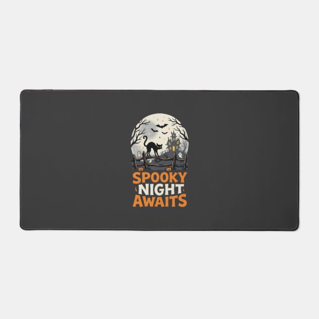 Halloween Moonlit Spooky Night Desk Mat (Front)