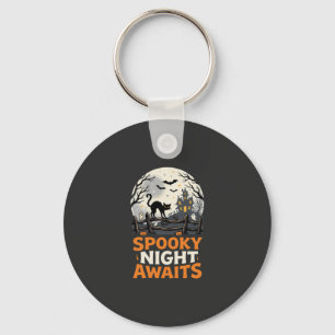 Halloween Moonlit Spooky Night Key Ring
