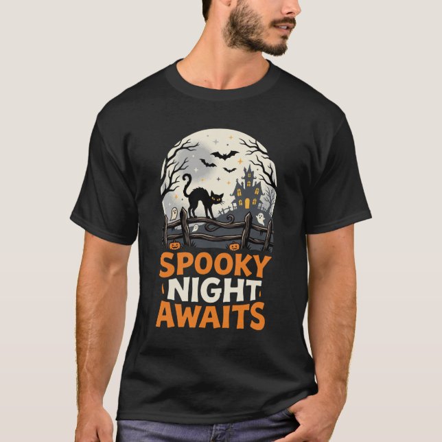Halloween Moonlit Spooky Night T-Shirt (Front)