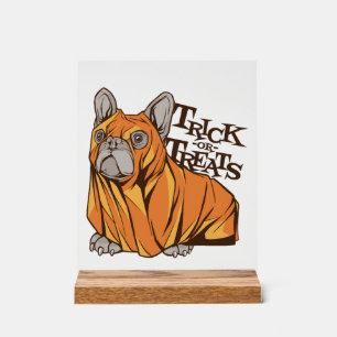 Halloween mops acrylic sign
