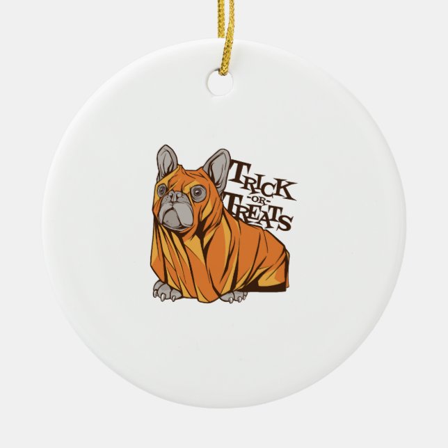 Halloween mops ceramic tree decoration (Front)