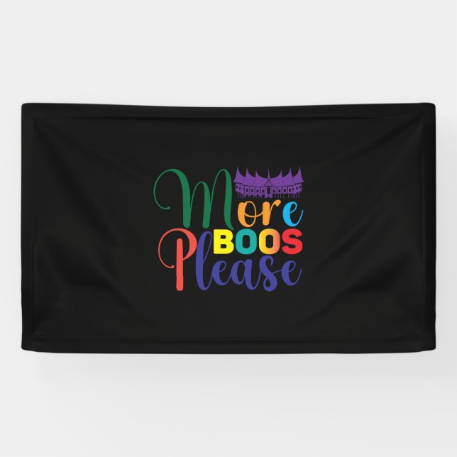 Halloween More Boos Please Birthday Banner (Horizontal)