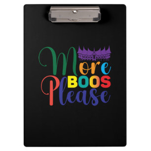 Halloween More Boos Please Birthday Clipboard